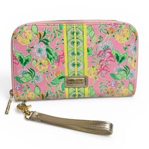 NEW Lily Pulitzer Via Amore Spritzer Pink & Green Travel Wallet Passport Holder